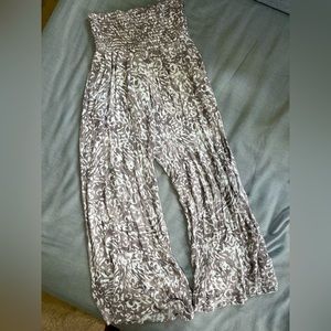 High waisted animal print flowy pants